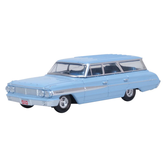 Oxford Diecast 87FC64001 HO 1964 Ford Country Sedan, Skylight Blue