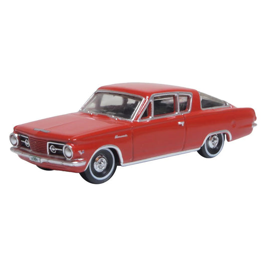 Oxford Diecast 87PB65002 HO 1965 Plymouth Barracuda, Medium Red