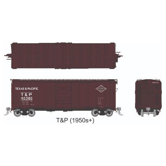 [PREORDER] Rapido 1011003A HO AAR 40' Boxcar (Square Corner), Texas & Pacific Single Car