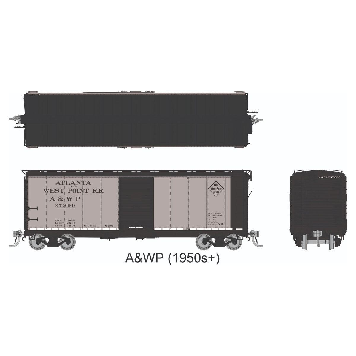 [PREORDER] Rapido 1011006A HO AAR 40' Boxcar (Round Corner), Atlanta & West Point Single Car