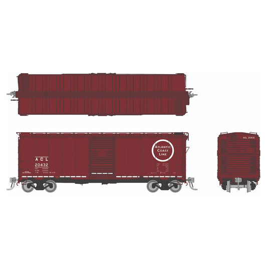 [PREORDER] Rapido 1011007 HO AAR 40' Boxcar (Round Corner), Atlantic Coast Line 6-Pack