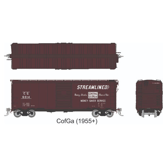 [PREORDER] Rapido 1011008 HO AAR 40' Boxcar (Round Corner), Central Of Georgia 6-Pack