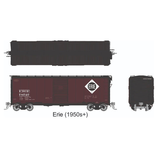 [PREORDER] Rapido 1011009 HO AAR 40' Boxcar (Round Corner), Erie 6-Pack
