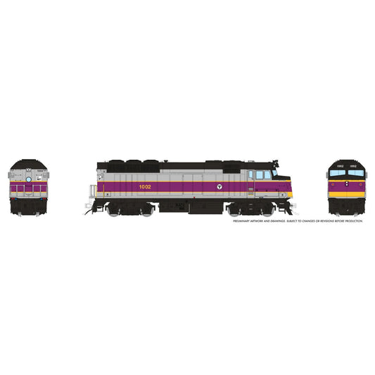 [PREORDER] Rapido 1043013 HO EMD F40PH, MBTA (As-Delivered) #1002 (DC Silent)
