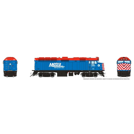 [PREORDER] Rapido 1043019 HO EMD F40PH, Metra (Blue Scheme) #108 (DC Silent)