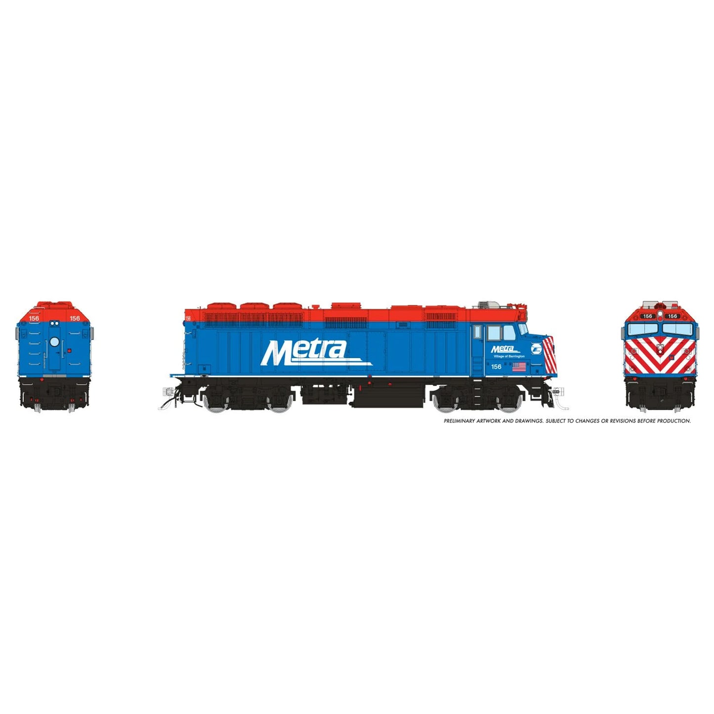 [PREORDER] Rapido 1043022 HO EMD F40PH-2 w/ Ditchlights, Metra (Blue Scheme) #150 (DC Silent)
