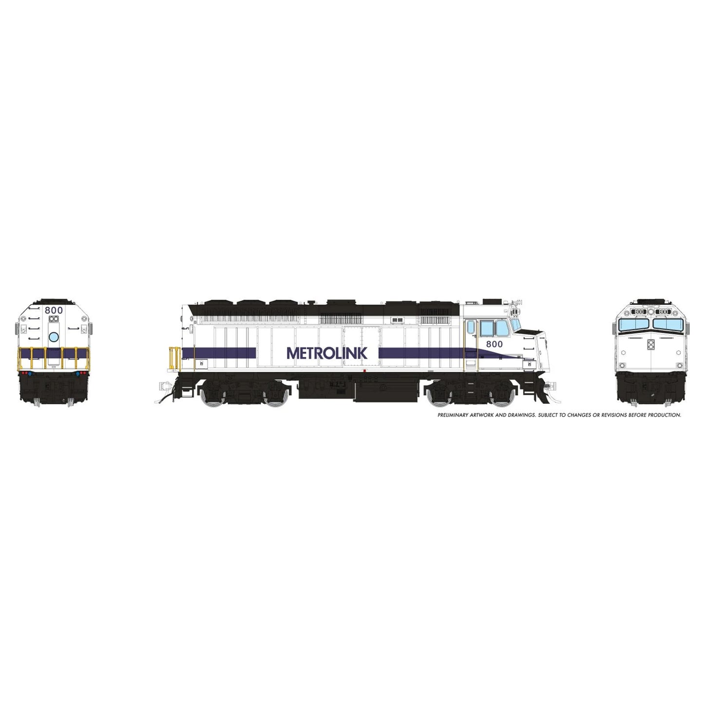 [PREORDER] Rapido 1043029 HO EMD F40PH, Metrolink (Simplified Stripe) #800 (DC Silent)