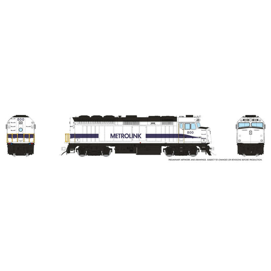 [PREORDER] Rapido 1043029 HO EMD F40PH, Metrolink (Simplified Stripe) #800 (DC Silent)