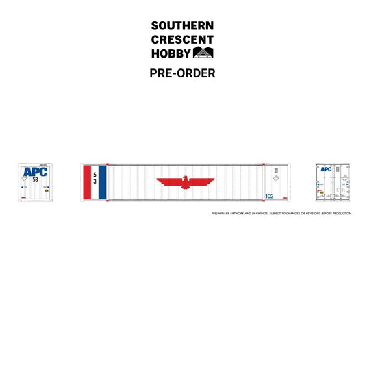 [PREORDER] Rapido 1069002 HO 53' High-Cube Container 2-Pack, American President Lines