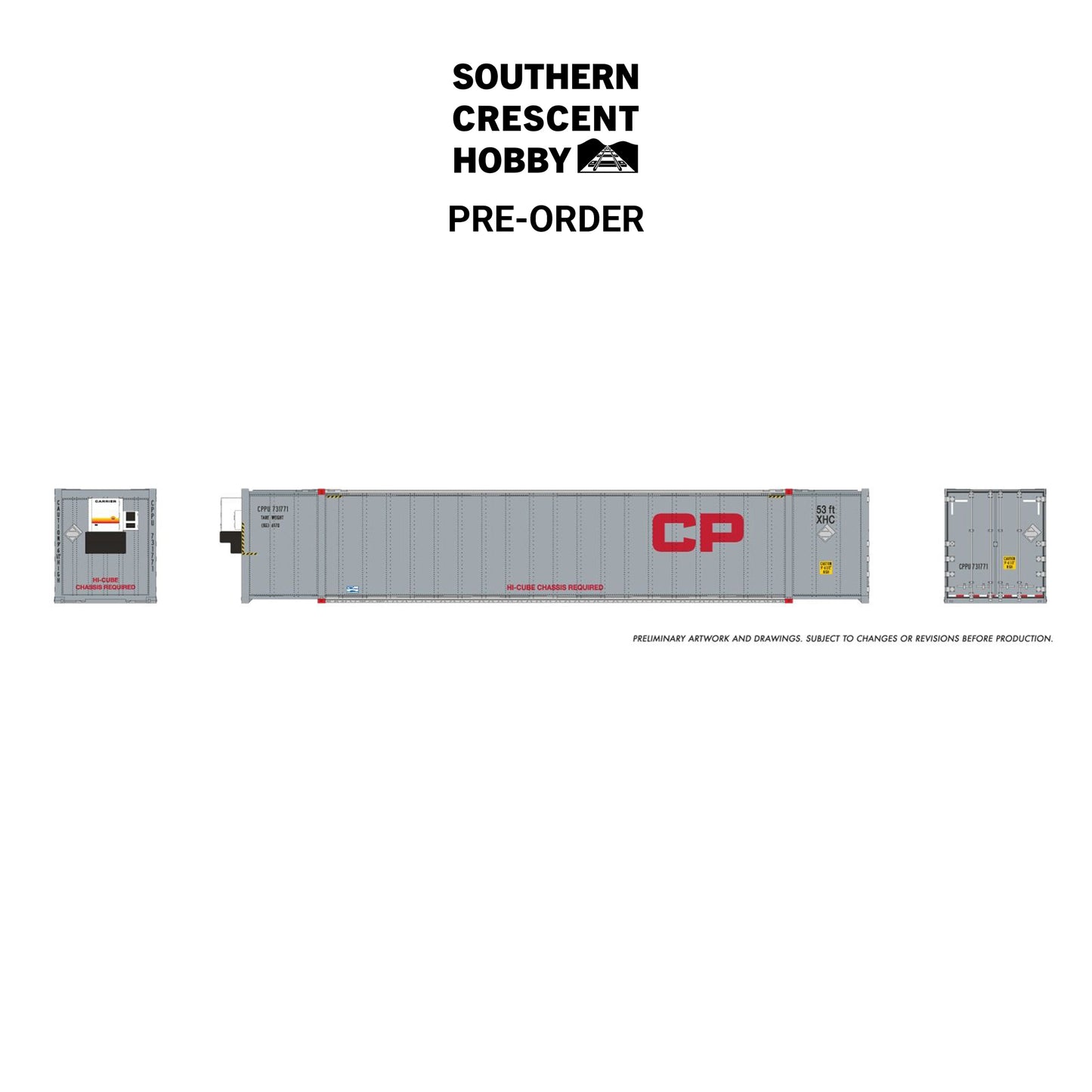 [PREORDER] Rapido 1069007 HO 53' High-Cube Container 2-Pack, Canadian Pacific - Grey #2