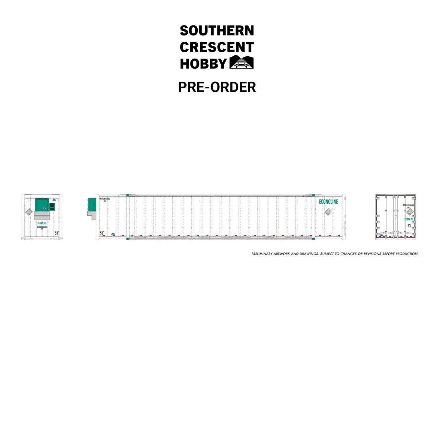 [PREORDER] Rapido 1069009 HO 53' High-Cube Container 2-Pack, Maritime-Ontario - Econoline