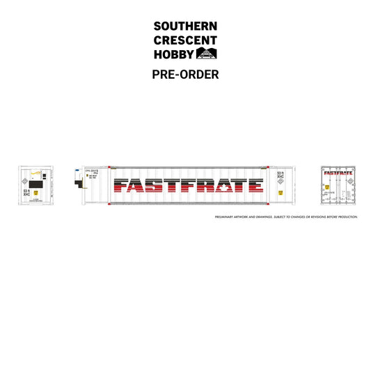 [PREORDER] Rapido 1069010 HO 53' High-Cube Container 2-Pack, FastFrate