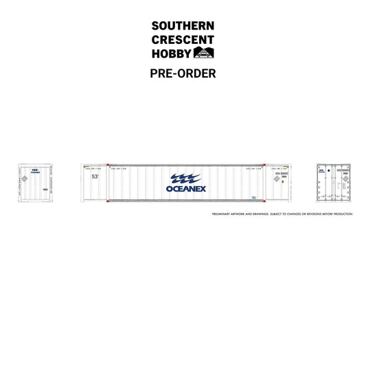 [PREORDER] Rapido 1069012 HO 53' High-Cube Container 2-Pack, Oceanex