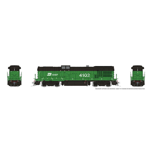 [PREORDER] Rapido 1074035 HO GE B30-7A Booster, Burlington Northern #4102 (DC Silent)