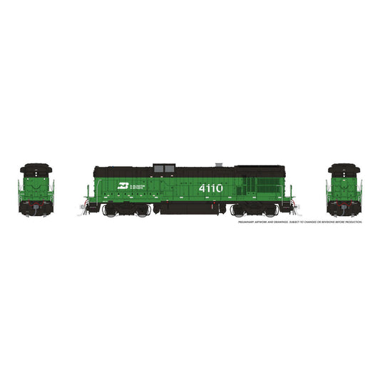 [PREORDER] Rapido 1074036 HO GE B30-7A Booster, Burlington Northern #4110 (DC/Silent)