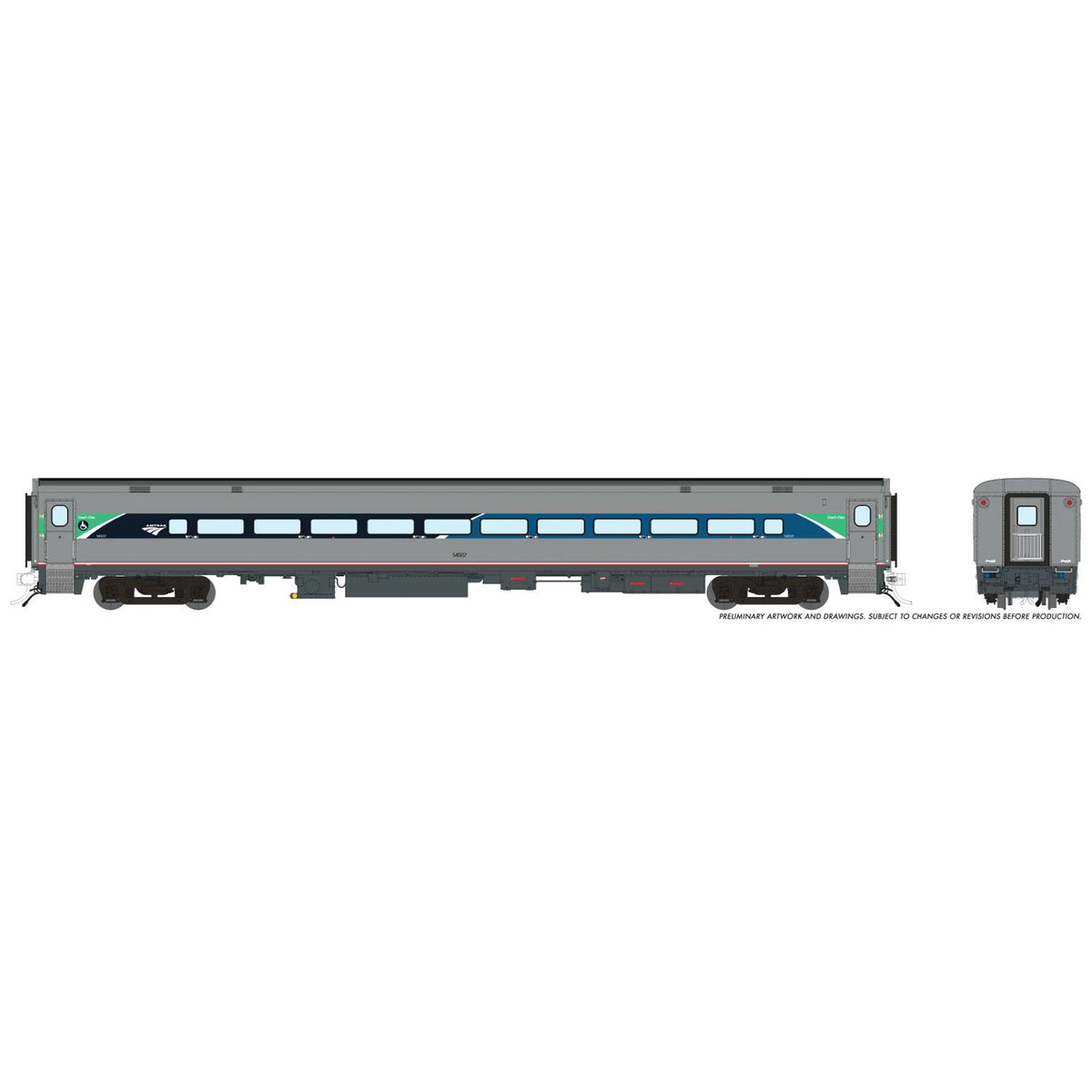 [PREORDER] Rapido 1084057 HO Horizon ADA Coach, Amtrak Phase VII #54507