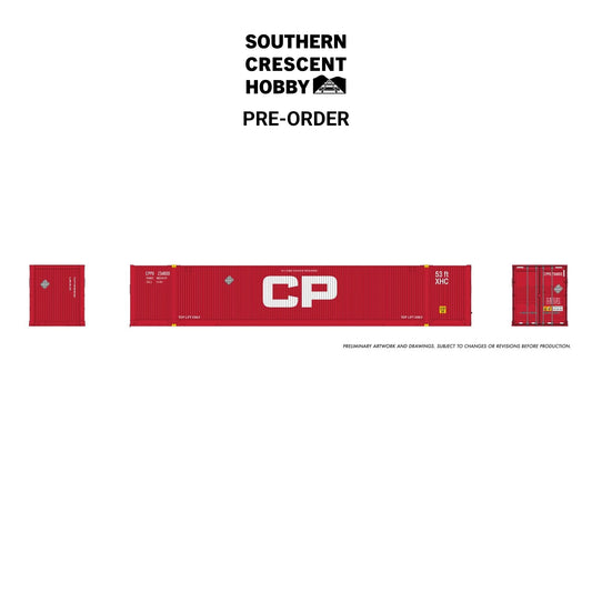 [PREORDER] Rapido 1141001 HO 53' Outside-Braced Container 2-Pack, Canadian Pacific - Red