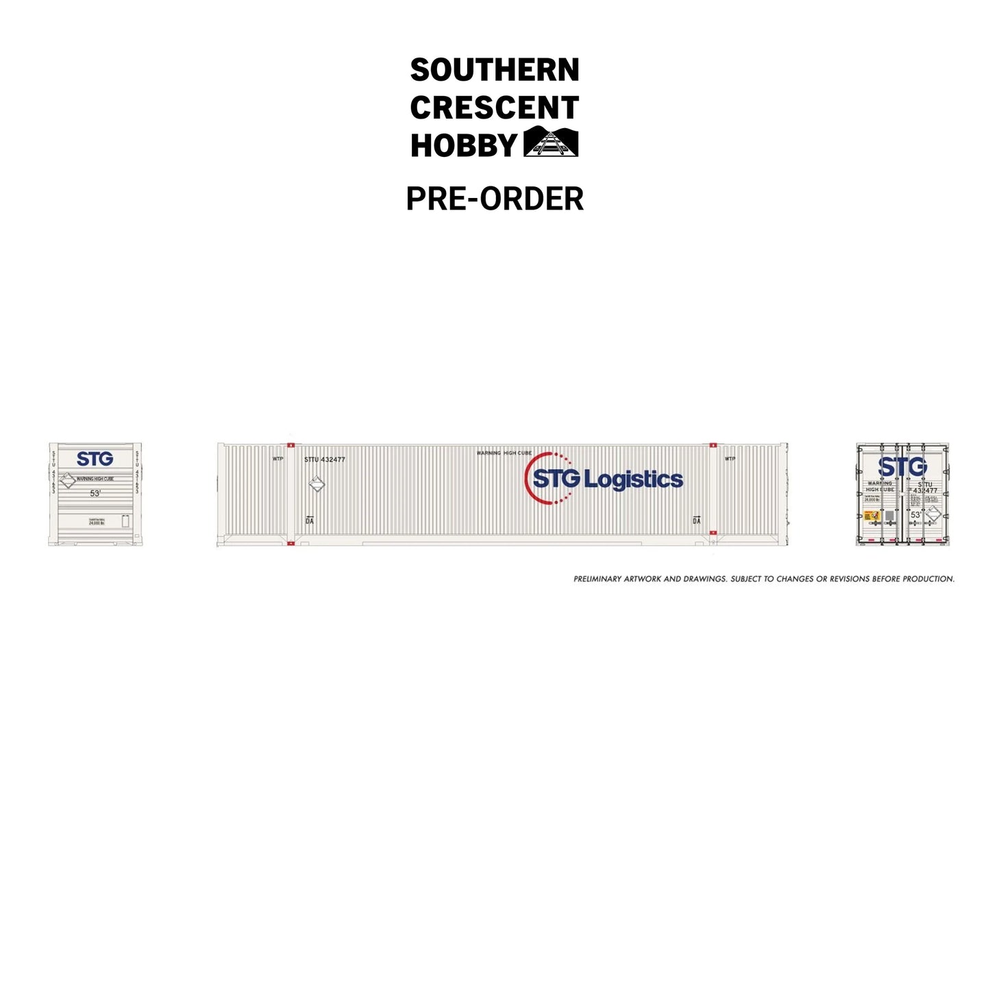 [PREORDER] Rapido 1141004 HO 53' Outside-Braced Container 2-Pack, STG Logistics