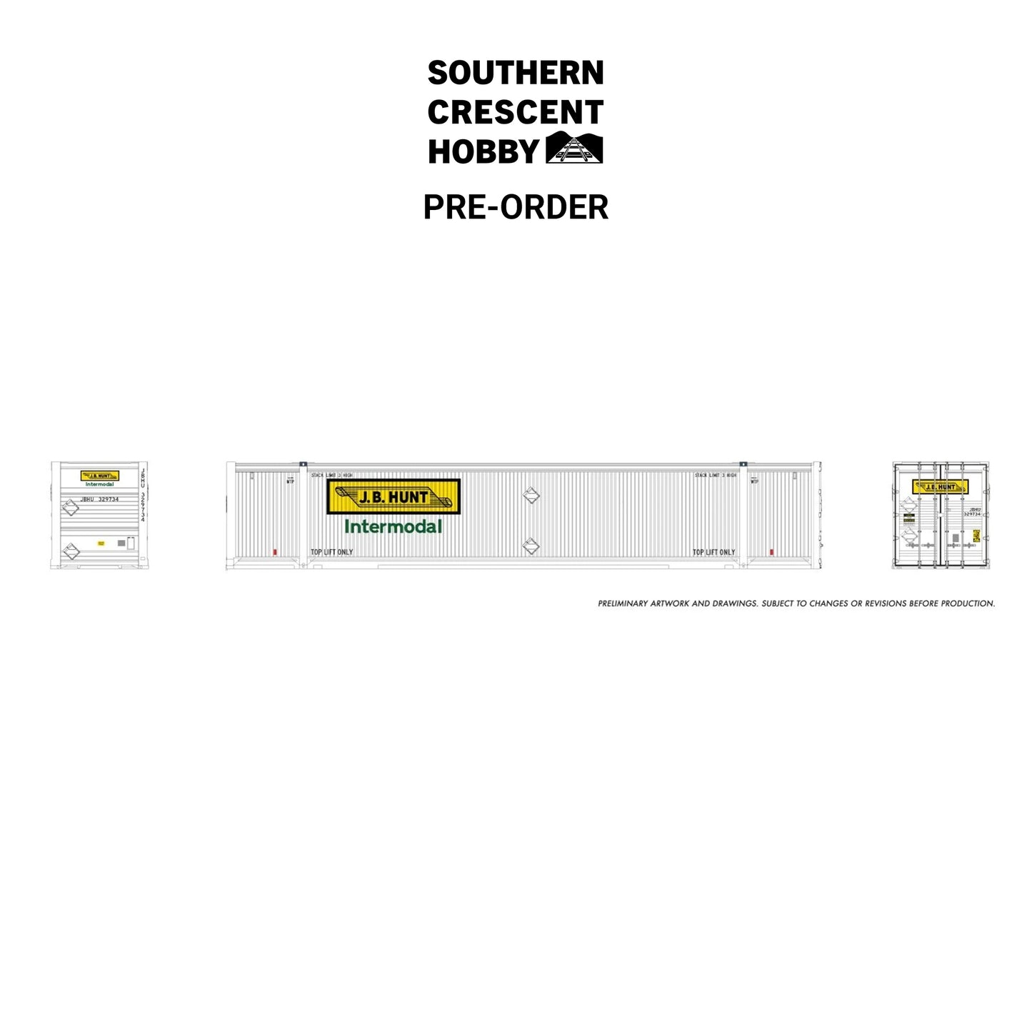 [PREORDER] Rapido 1141503 HO 53' Reinforced Outside-Braced Container 2-Pack, JB Hunt