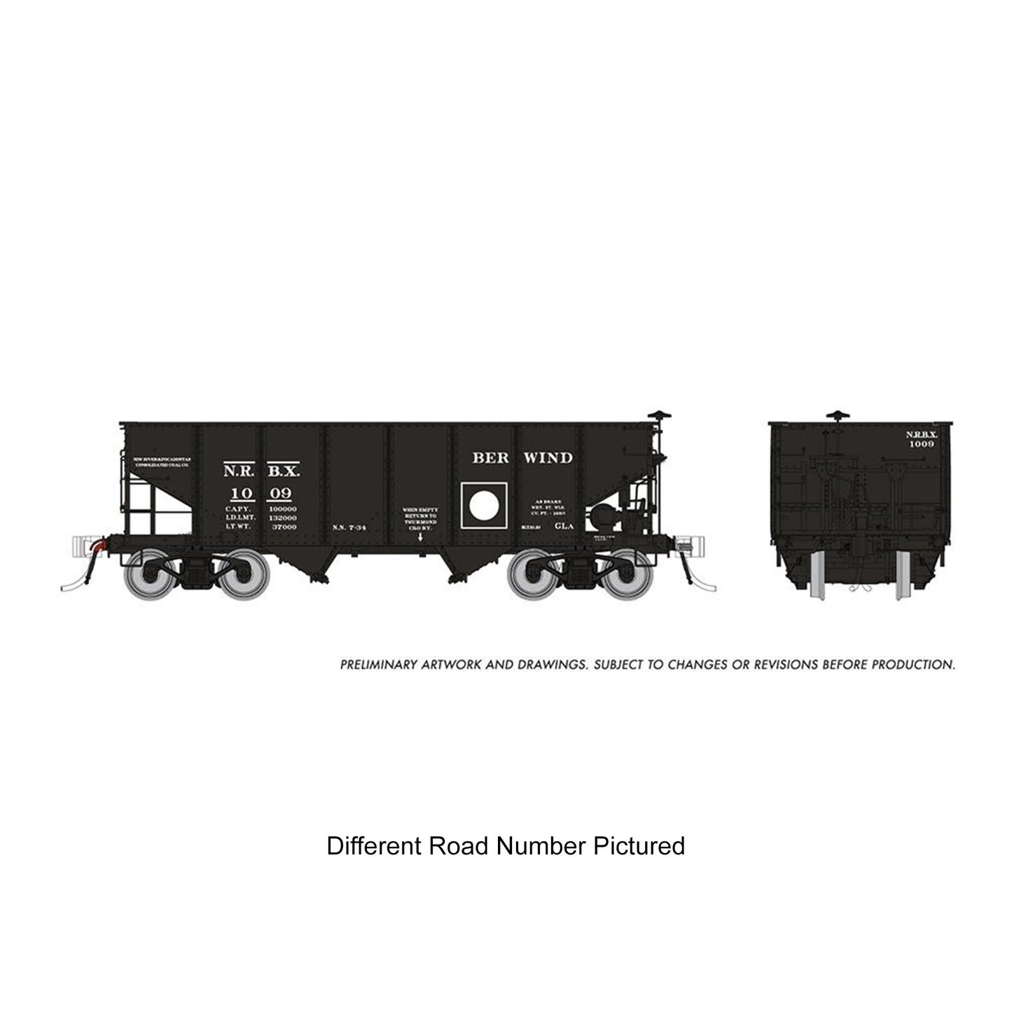 Rapido 148014A HO PRR GLa Hopper, Berwind #1984