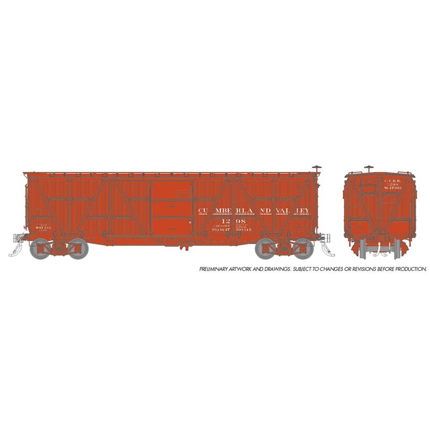 Rapido 177001A HO PRR X23 Box Car, Cumberland Valley #1298