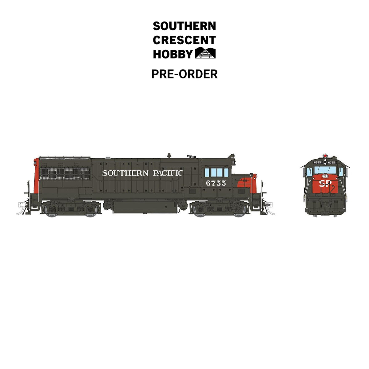[PREORDER] Rapido 35065 HO GE U25B Low Hood Southern Pacific #6755 (Bloody Nose w/ Logo), DC/Silent