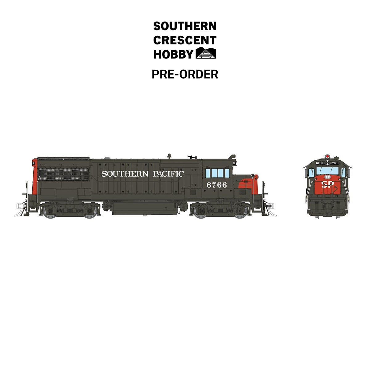 [PREORDER] Rapido 35566 HO GE U25B Low Hood Southern Pacific #6766 (Bloody Nose w/ Logo), DCC/Sound