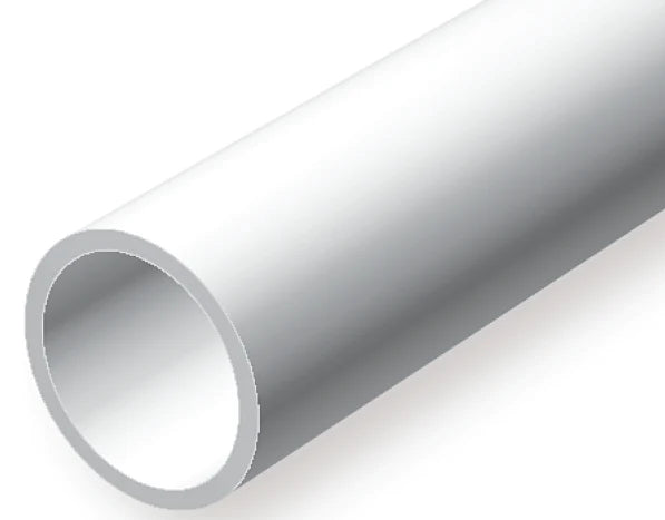Evergreen Scale Models #423, Polystyrene Tubing Opaque White .093" (2.4mm) OD x 24" (60cm), 9pcs