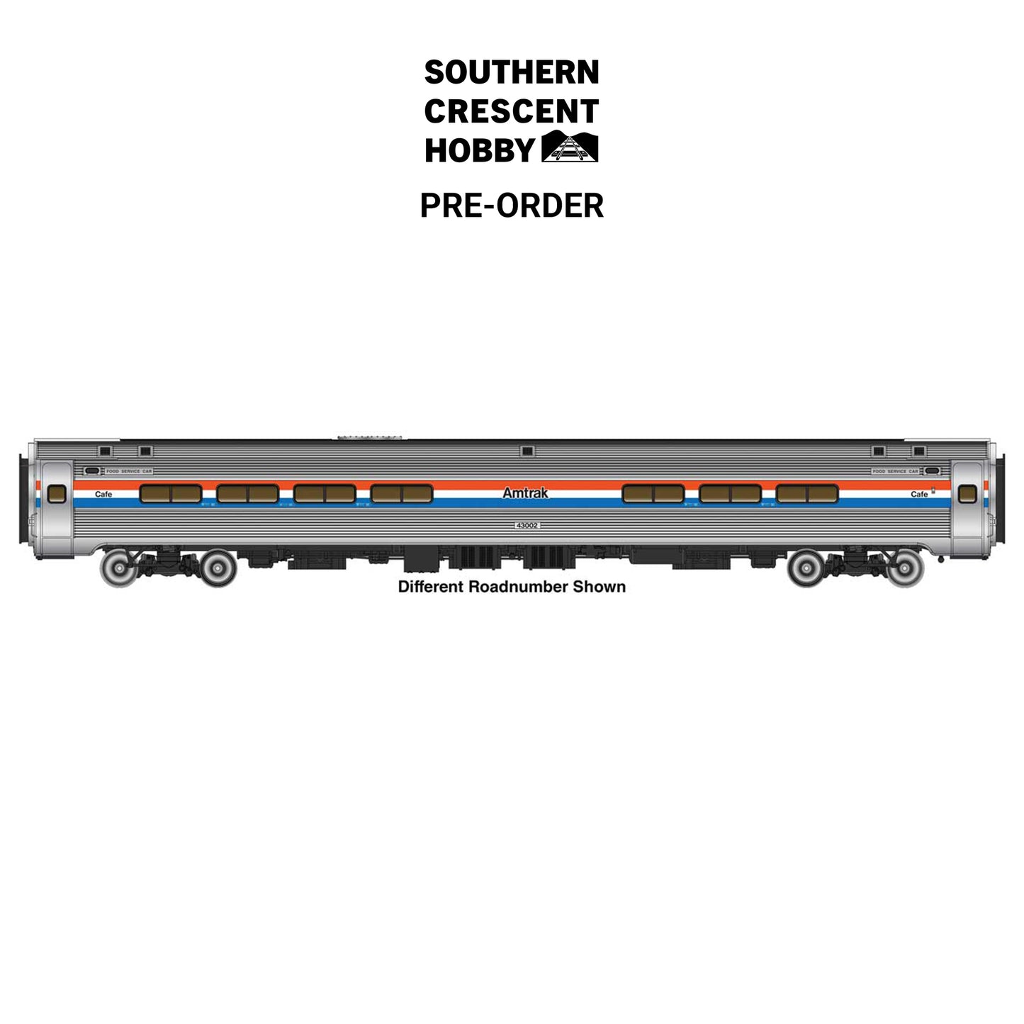 [PREORDER] WalthersProto 920-12250 HO 85' Amfleet I Amcafe (Lighted), Amtrak Phase III (Decal)