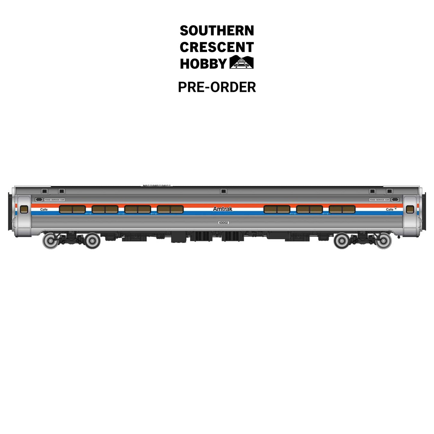 [PREORDER] WalthersProto 920-11247 HO 85' Amfleet I Amcafe, Amtrak Phase III #43002