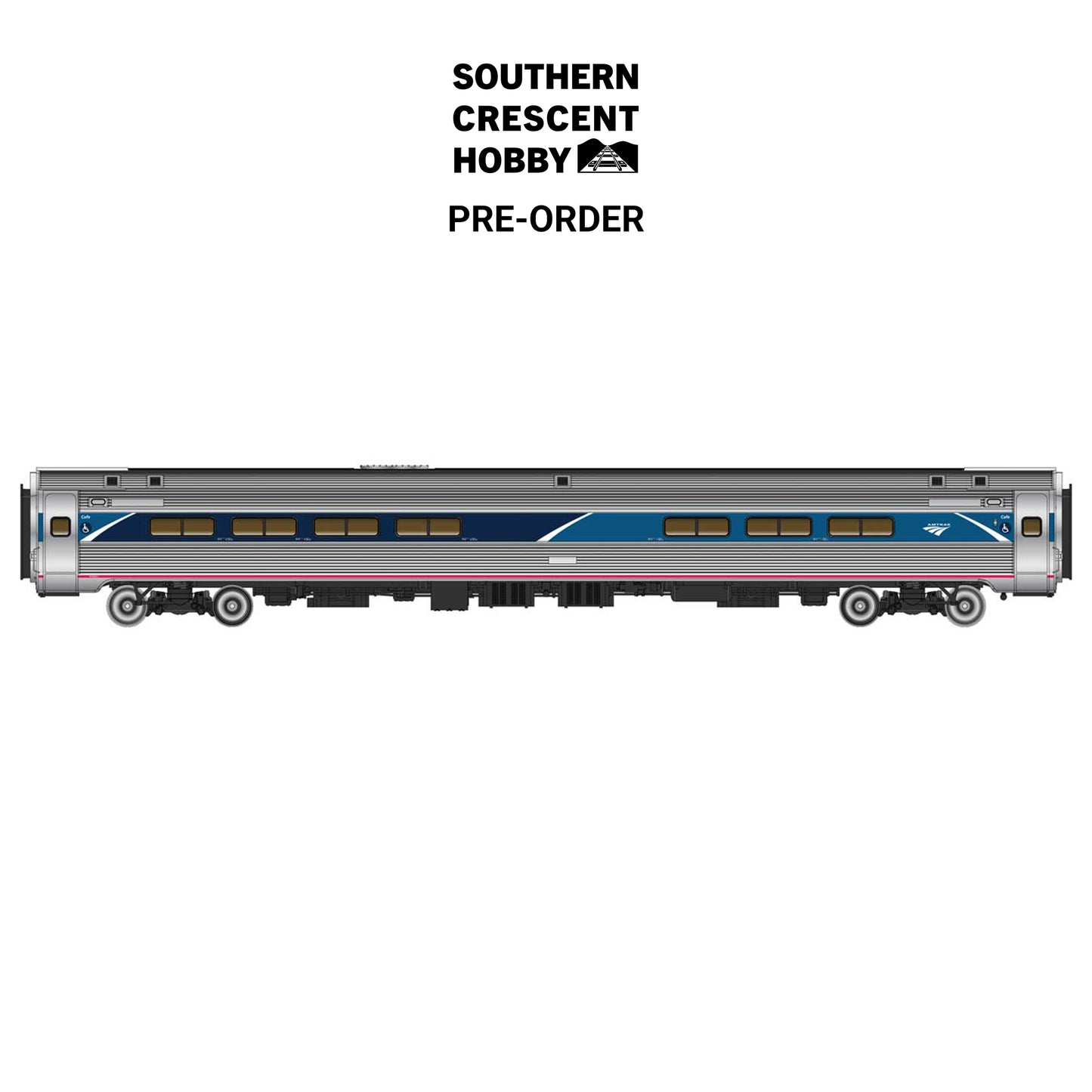 [PREORDER] WalthersProto 920-11252 HO 85' Amfleet I Amcafe, Amtrak Phase VII (Decal)