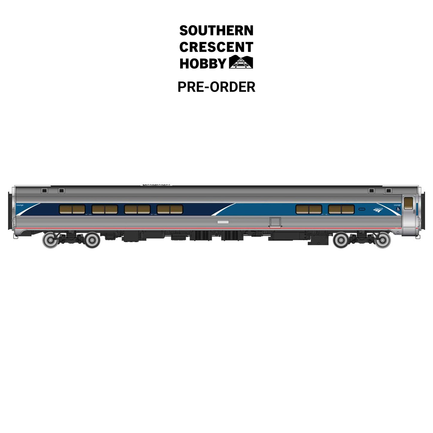 [PREORDER] WalthersProto 920-11273 HO 85' Amfleet II Lounge, Amtrak Phase VII (Decal)