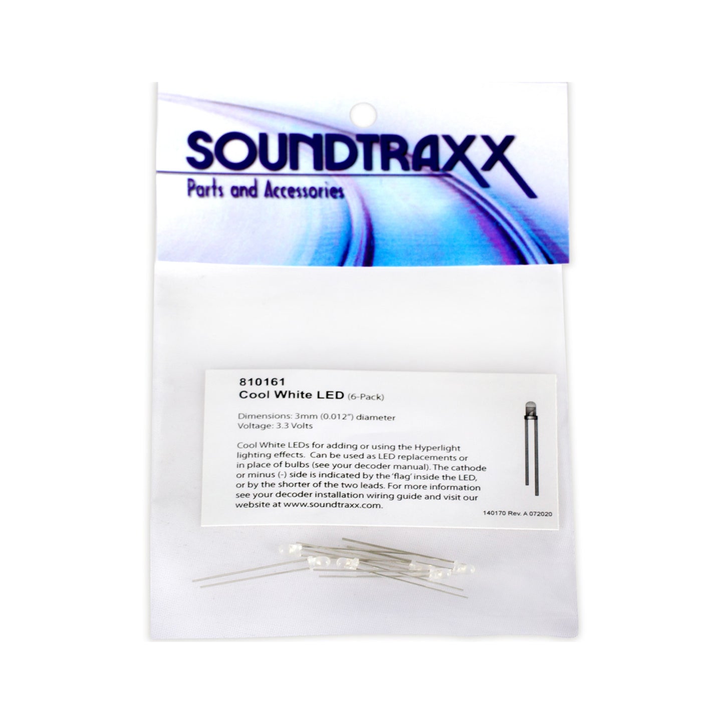 Soundtraxx 810161 3mm Cool White LED 6pk