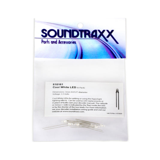 Soundtraxx 810161 3mm Cool White LED 6pk