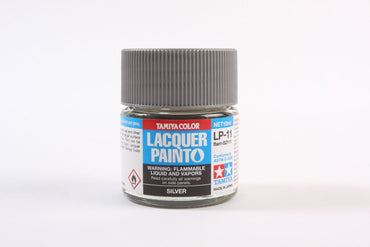Tamiya LP-11 Silver Lacquer Paint - 10ml Bottle