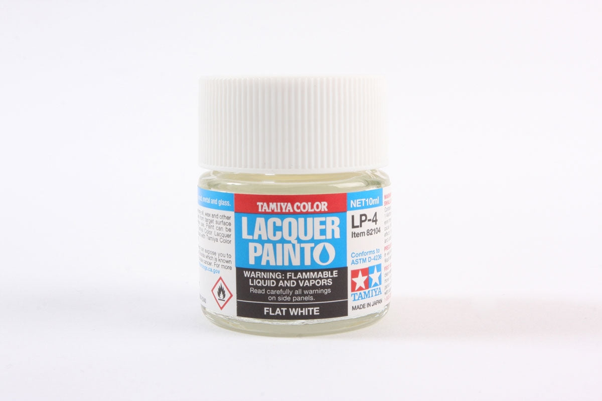 Tamiya LP-4 Flat White Lacquer Paint - 10ml Bottle