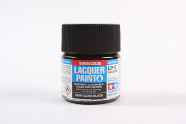 Tamiya LP-5 Semi Gloss Black Lacquer Paint - 10ml Bottle