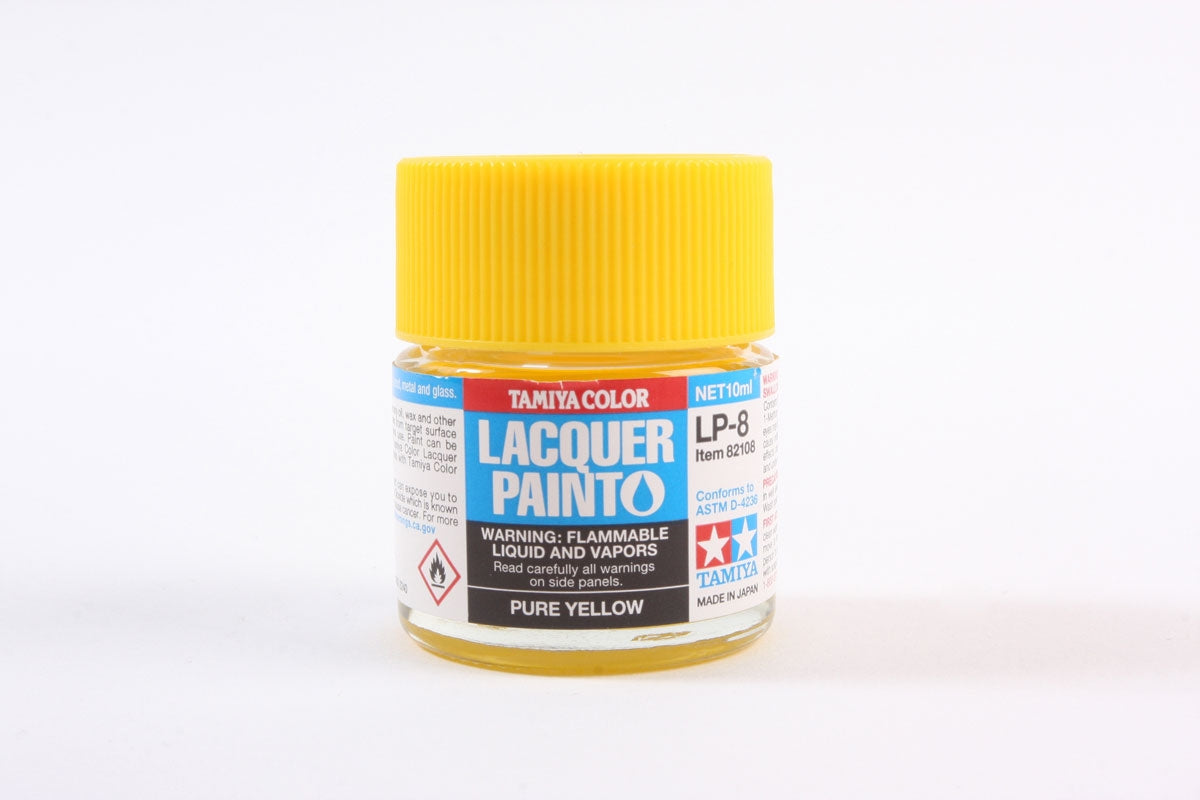 Tamiya LP-8 Pure Yellow Lacquer Paint - 10ml Bottle