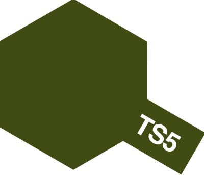 Tamiya TS-5 Olive Drab Synthetic Lacquer for Plastics - 100ml Spray Can