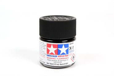Tamiya X-1 Black Acrylic Paint - 10ml Bottle