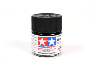 Tamiya XF-1 Flat Black Acrylic Paint - 10ml Bottle