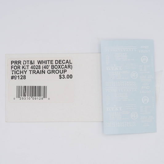 Tichy Train Group 9128 Pennsylvania DT&I Decal, White (for kit 4028)