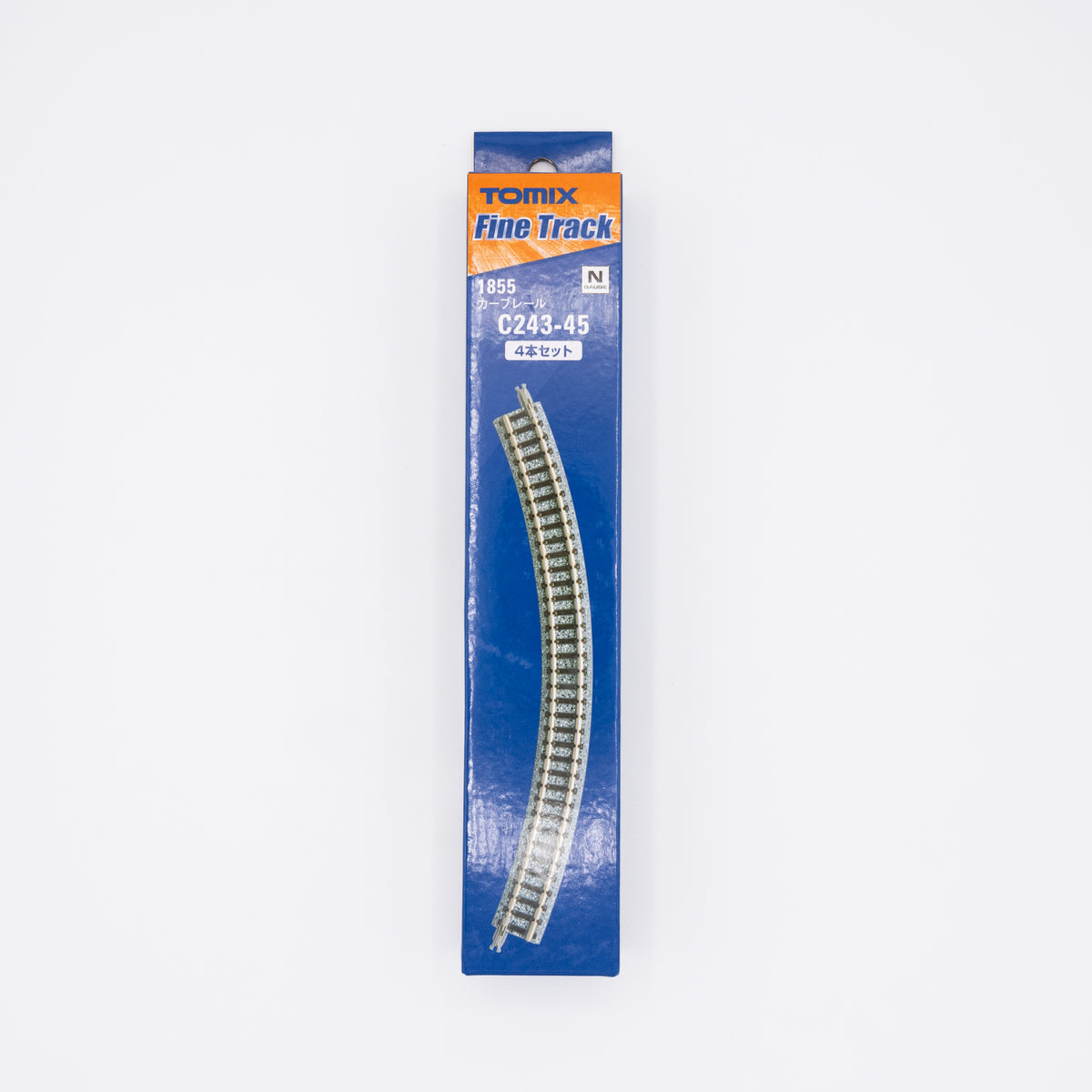 Tomix 1855 N Fine Track Curved Segment C243-45 (F) - 243mm (9-9/16") Radius 45 Degree, 4-Pack