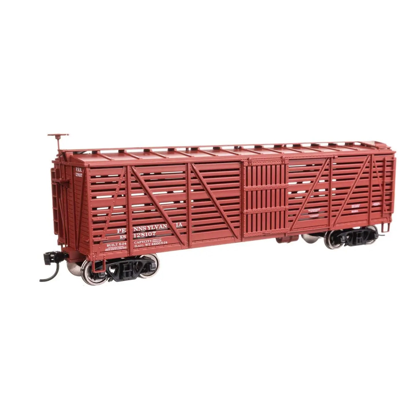 Walthers Mainline 910-41466 HO 40' Wood Stock Car, Pennsylvania #128107