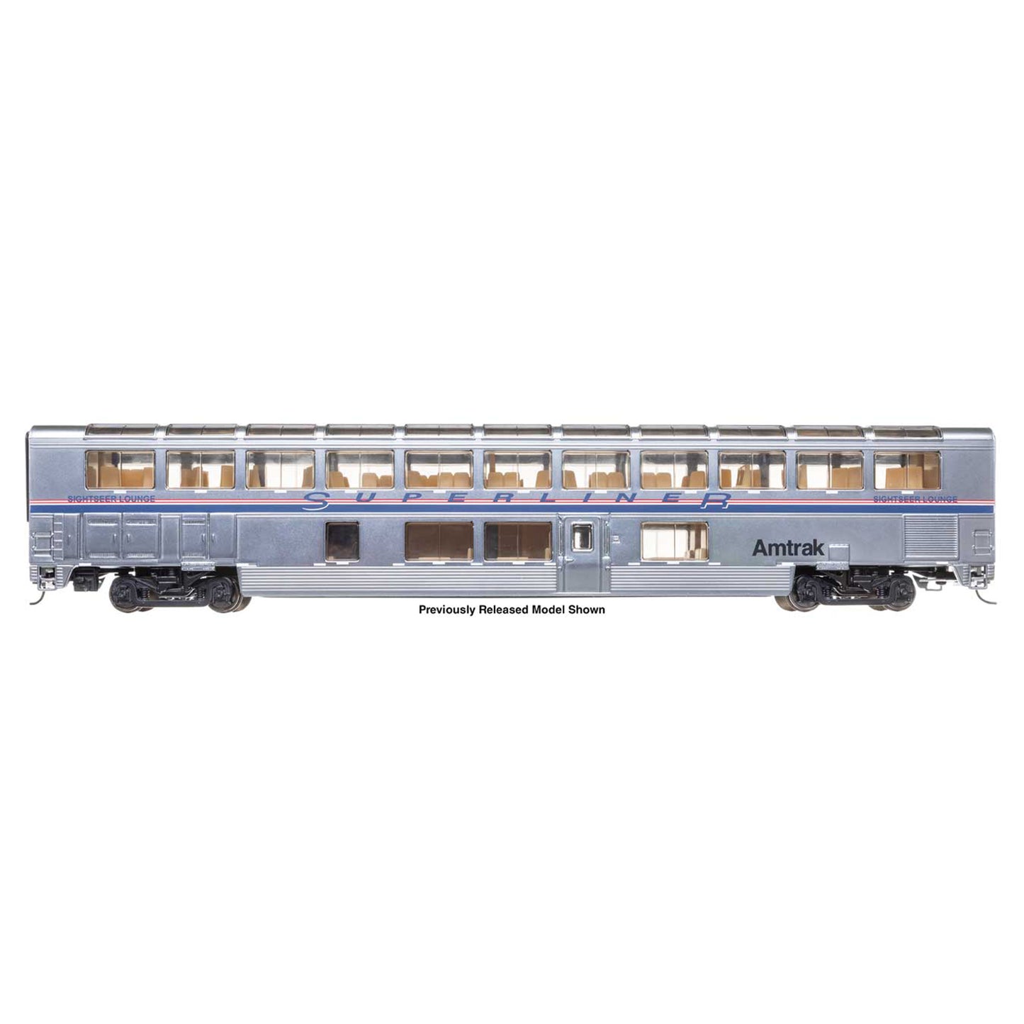 [PREORDER] WalthersProto 920-12092 85' Bombardier Superliner II Sightseer Lounge (Lighted), Amtrak Phase IV #33027