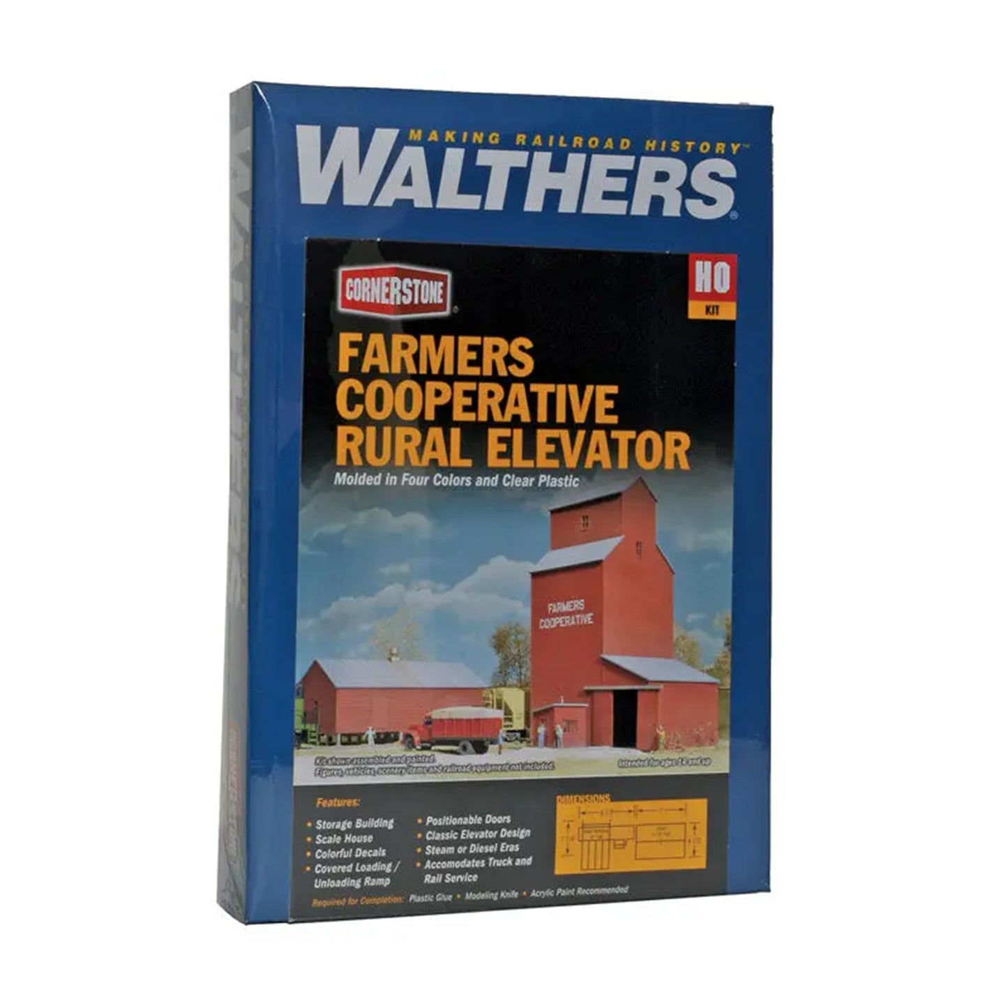 Walthers Cornerstone 933-3036 HO Farmers Cooperative Rural Grain Elevator Kit