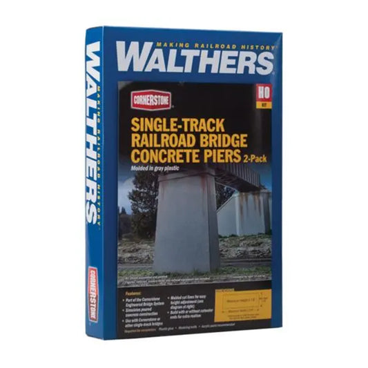 Walthers Cornerstone 933-4550 HO Single-Track Railroad Bridge Concrete Piers (2pk)
