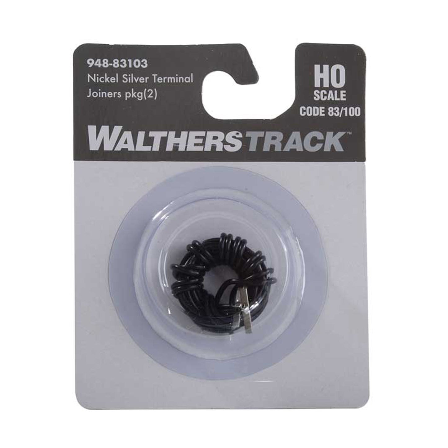 WalthersTrack 948-83103 HO Code 83/Code 100 Terminal Rail Joiners, Nickel Silver 2pk