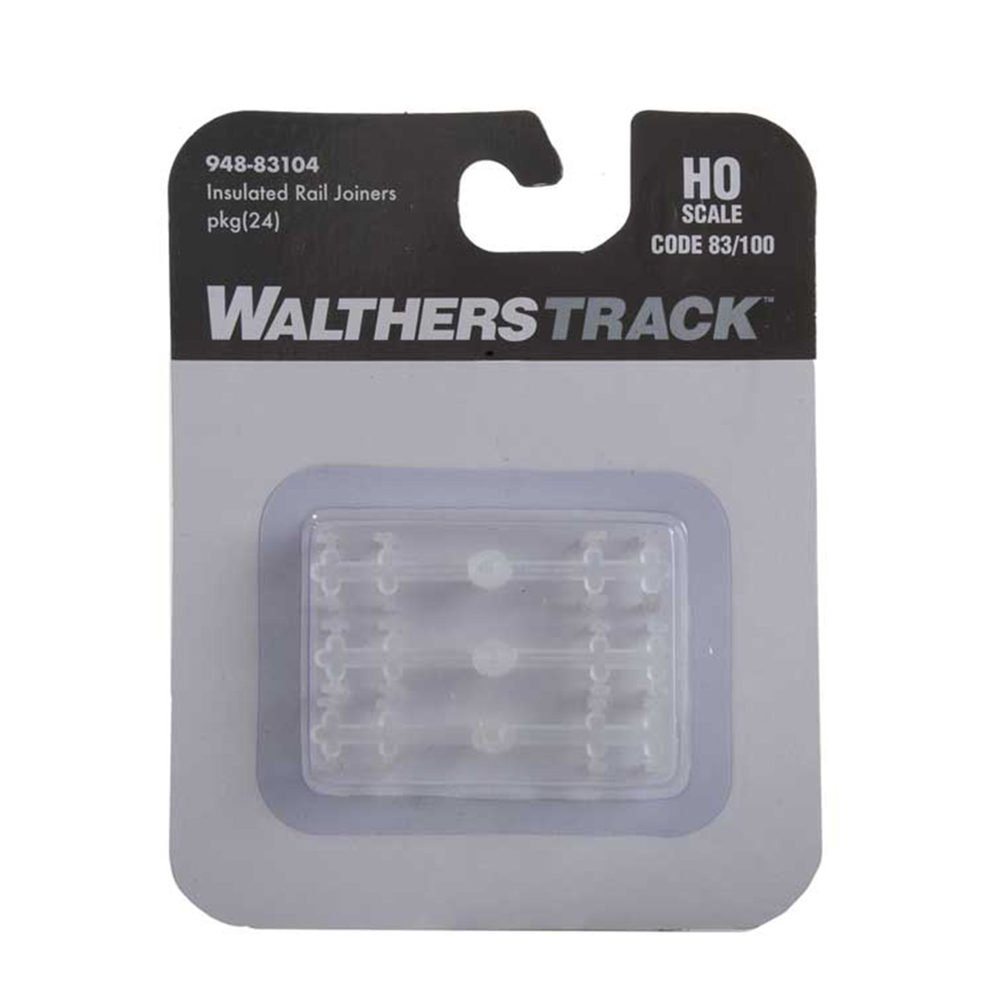WalthersTrack 948-83104 HO Code 83/Code 100 Rail Joiners, Insulated 24pk