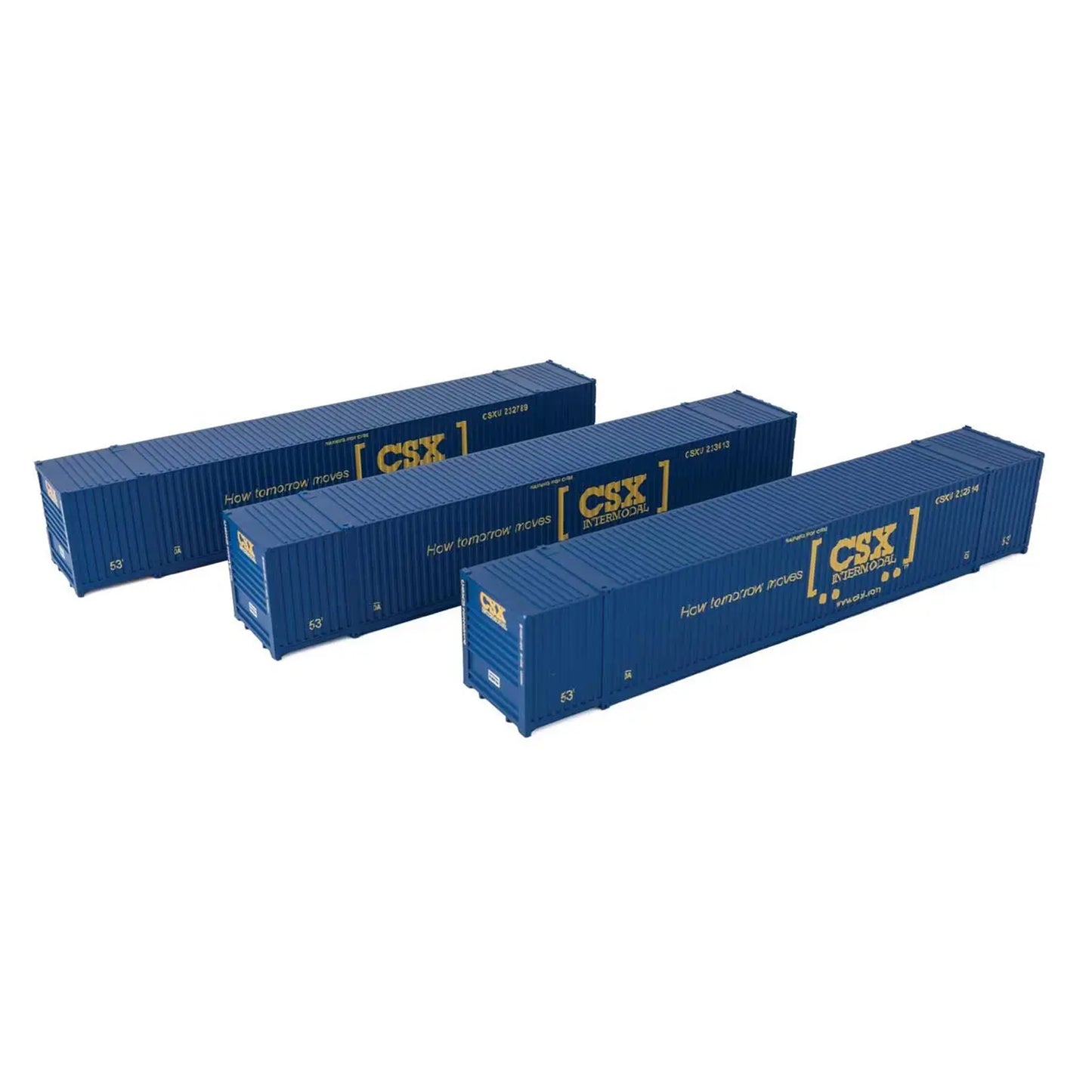 Walthers Scenemaster 949-18501 HO 53' Singamas Corrugated Side Container, CSX 3pk